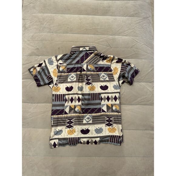 Kavu Men’s Medium Camp Collar Aztec Print Tencel Short Sleeve Button Up Shirt - Picture 5 of 7